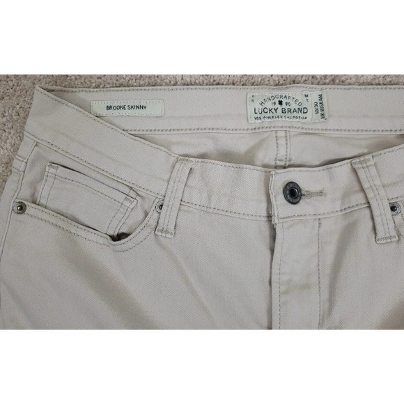 Lucky Brand ~Woman 10/30~ Beige Brooke Skinny Jeans Stretch Pants Cotton Blend. - Picture 8 of 12